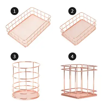 

Storage Basket Debris Basket Rose Gold Storage Box Domestic Large Volume Fashionable Multifunctional Beautiful Cosmetics