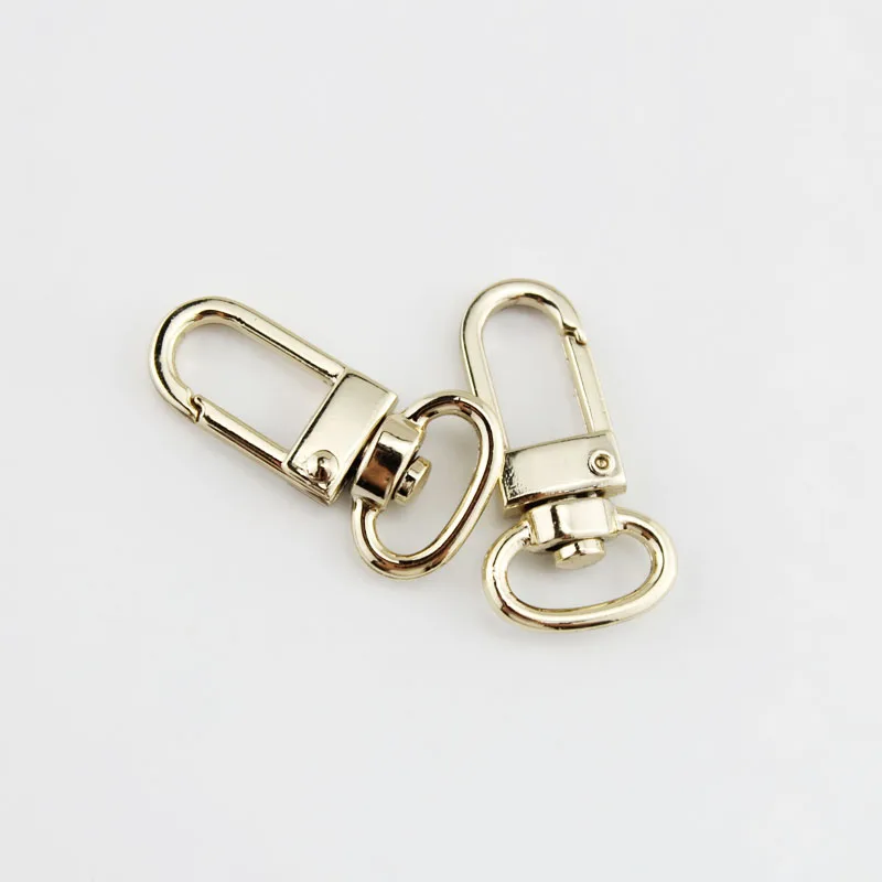Light gold oval Пара BAMADER высокое качество Аппаратные аксессуары маленькая сумка сменный крюк металлический зажим сумка Пряжка вращающаяся Пряжка запчасти защелкивающийся крюк - Цвет: Light gold oval