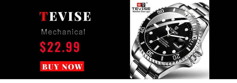 Tevise Luxury Waterproof Automatic Men Mechanical Watch Auto Date Steel Business Top Brand Man Watches Water Resistant