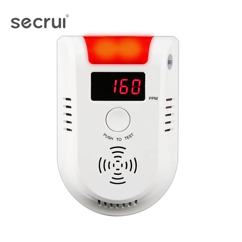 

SECRUI WIFI APP Voice Prompt Combustible Gas Leakage Detector Alarm System Display Screen Wireless Security Gas Sensor Alarm
