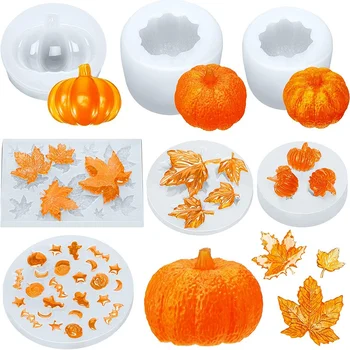 

Halloween Resin Molds,3D Pumpkin Epoxy Mold, Thanksgiving Maple Silicone Mold, for Halloween DIY Craft Making