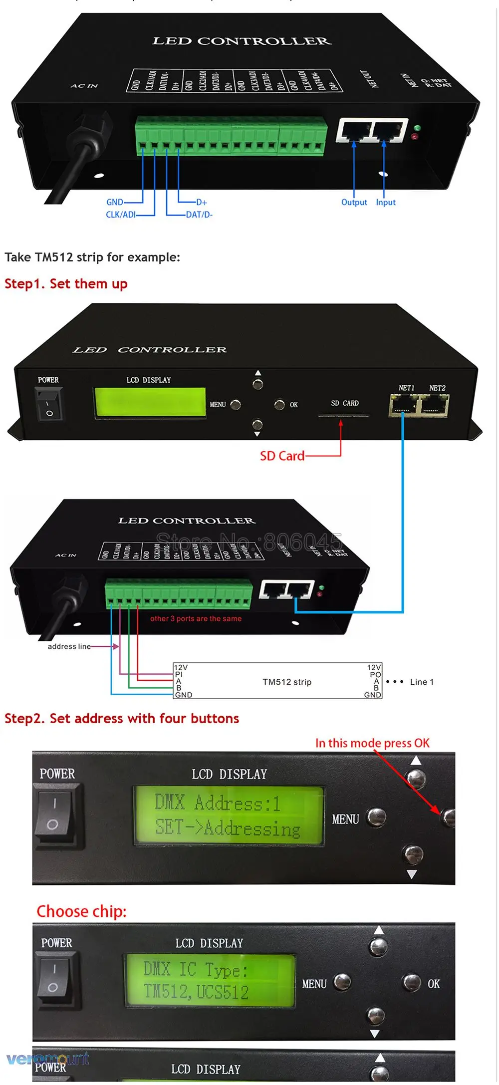 H802TB программный светодиодный контроллер Master Pixel поддержка DMX консоль светодиодный рабочий контроллер