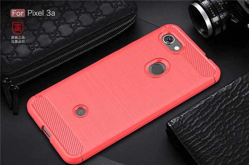 red Для Google Pixel 3A/3A XL чехол противоударный из углеродного волокна силиконовый бампер задняя крышка для Pixel 4 2 2XL 3 3XL Мягкий защитный чехол - Цвет: red