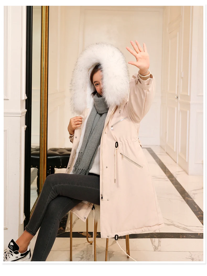 Зимняя длинная куртка женская пояса длинный рукав меховой воротник Толстая теплая зимняя куртка с капюшоном пальто зимние парки верхняя одежда куртка