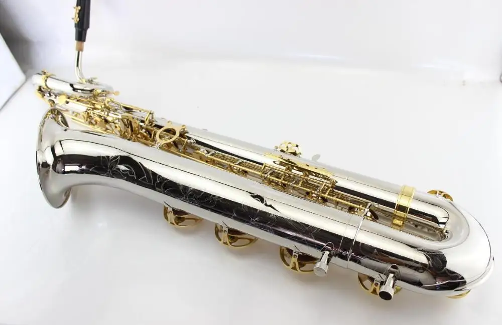 Саксофон MARGEWATE Eb Baritone латунный Nicke серебряный золотой ключ Бари Sax Новое
