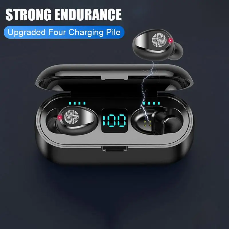 5 0TWS Bluetooth headset Fingerprint in ear Headset Mini Noise cancelling Bluetooth Headset