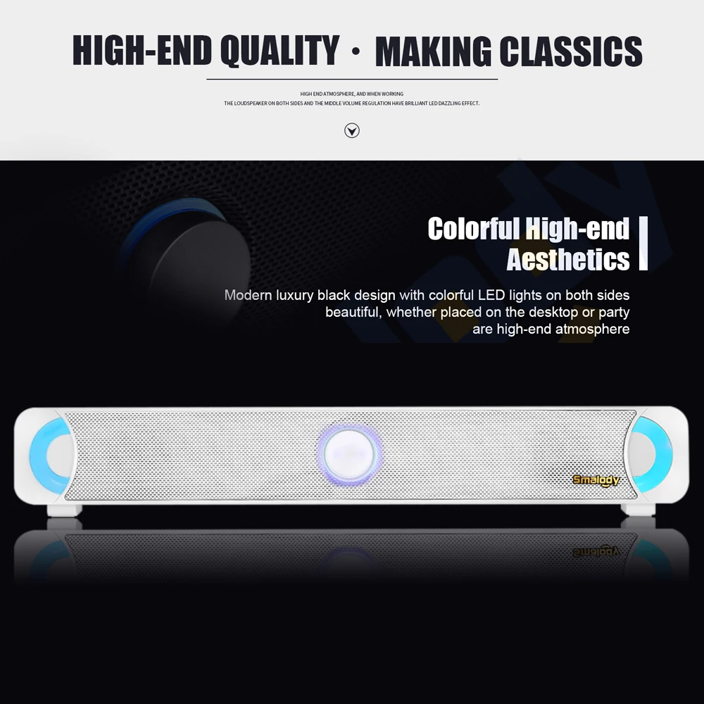 Smalody Bluetooth 4,2 динамик s Саундбар светодиодный колонки домашний кинотеатр 10 Вт динамик стерео сабвуфер поддержка линии в TF воспроизведения музыки