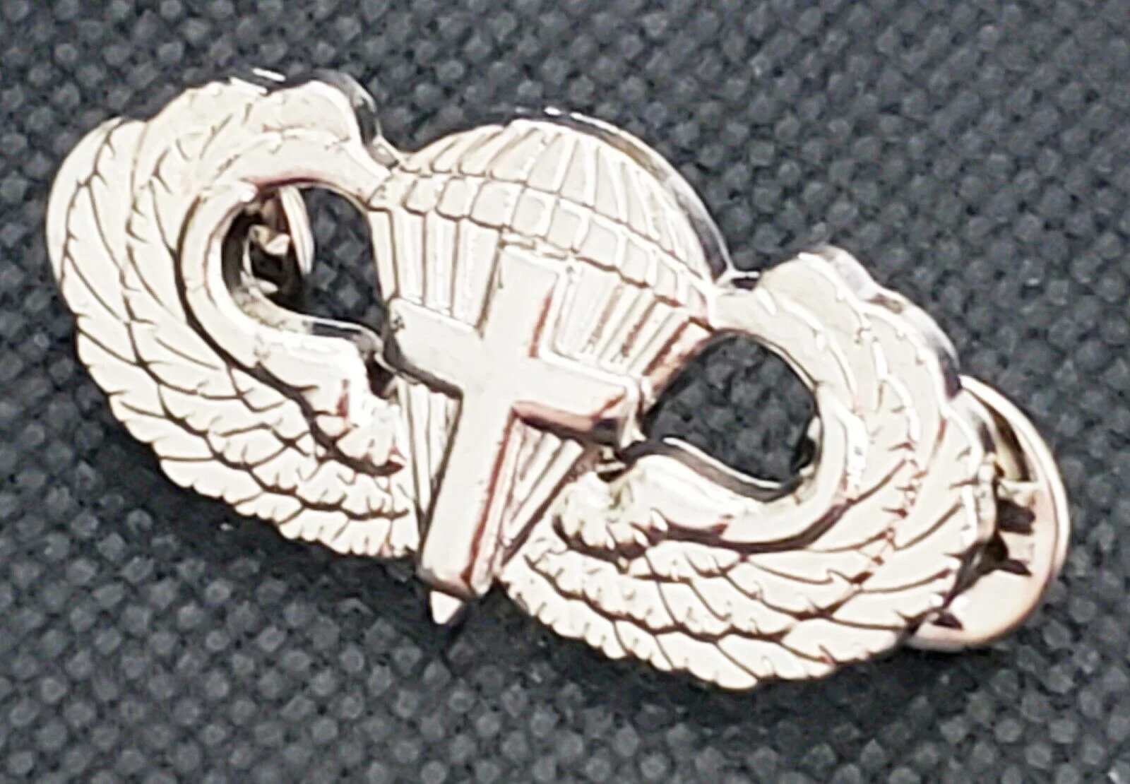 Надувной капеллан прыжок крыло значок армии США парашютист крест знаки отличия Серебряная булавка