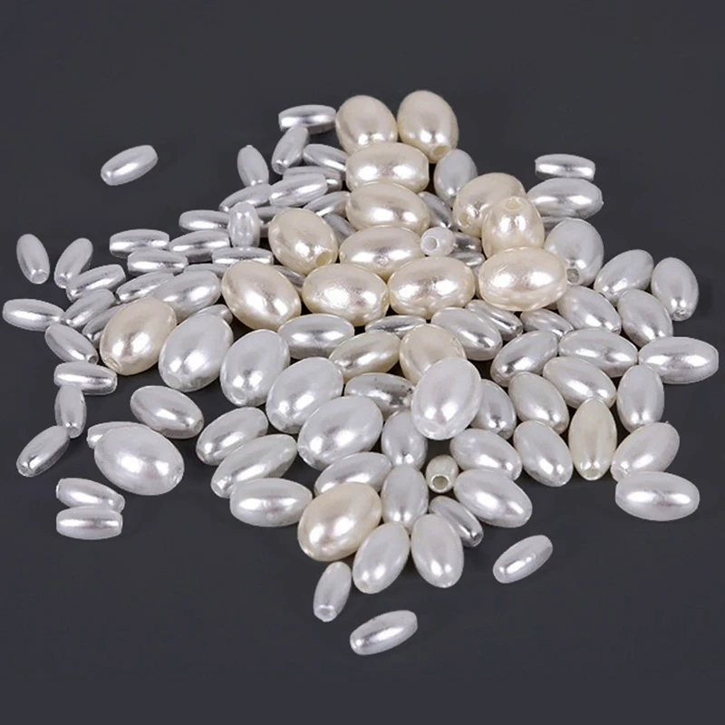 ABS Plastic Imitation Pearl Oval 8x4mm 10x6mm 12x6mm 11x8mm Loose Beads Lot For Jewelry Making DIY Crafts Findings 3x 1 to 10 compartment plastic storage box transparent for pearl pin jewelry tools small accessories