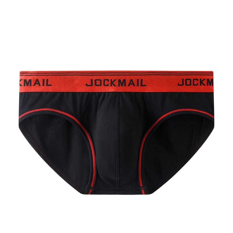 JOCKMAIL Youth Fashion U convex Men's Underwear Low Waist Cotton Sexy Comfortable Breathable Briefs White black male briefs