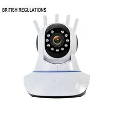 Wi-Fi 720p Безопасность IP Pan Tilt камера беспроводная IR 360 градусов с 5 антеннами 110 V-240 V детская камера