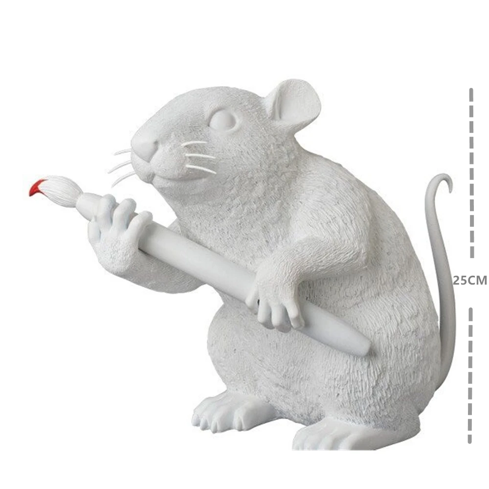 アンティーク雑貨 BOTANIZE BANSY ART Plastic Pot LOVE RAT Modern Art Banksy Love Rat Street Art, Black and White Rat