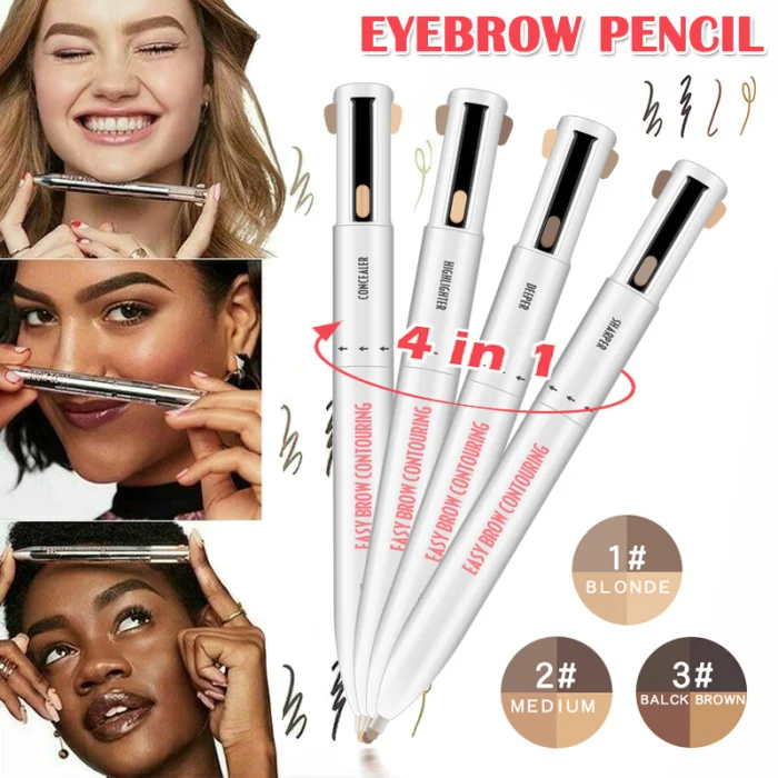 4-в-1 легко носить контур для бровей ручка Водонепроницаемый определения подсветка бровей LDO99