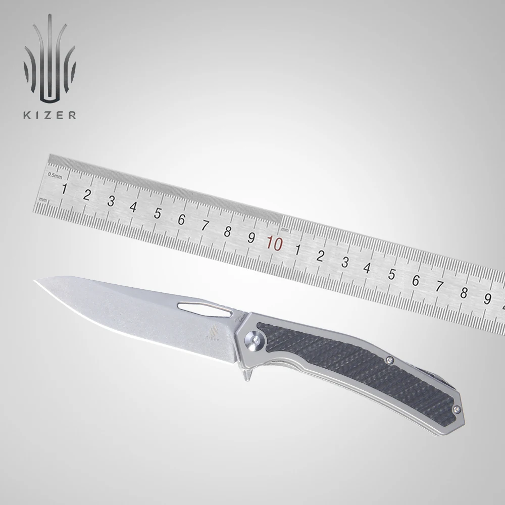 

Kizer folding knife blade titanium knife carbon fiber handle tools Ki5523 Odin