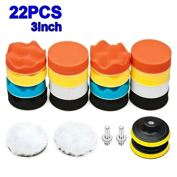 

22pcs Polishing Pad 3inch Buffing Waxing Sponge Kit Cleaning Equipment