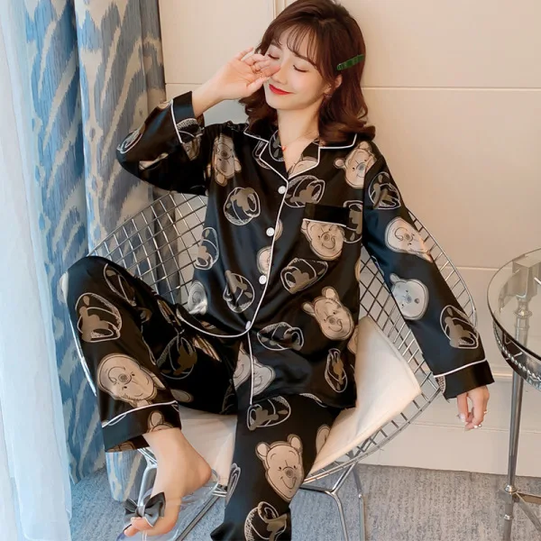 Floral Printed Full Cotton Fresh Style Sleepwear Set Women Turn-down Collar Female Casual Homewear Autumn Ladies Pajamas Set
