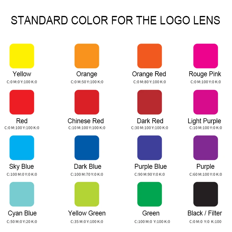 Standard color logo lens