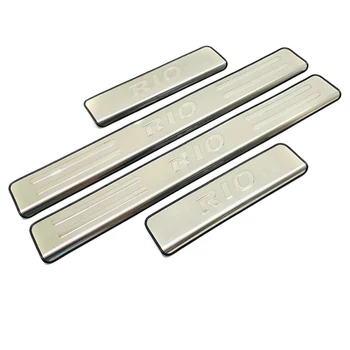 

For KIA RIO 3 4 X-LINE 2017-2019 2020 Stainless Door Sill Scuff Plate Kick Guard Pedal Threshold Step Protector Car Accessories