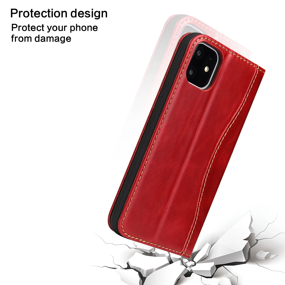 Fierre Shann фирменный чехол для iPhone 11 Pro MAX, роскошные чехлы-бумажники из натуральной кожи с магнитной застежкой, отделениями для карт, подставкой, чехол-книжка