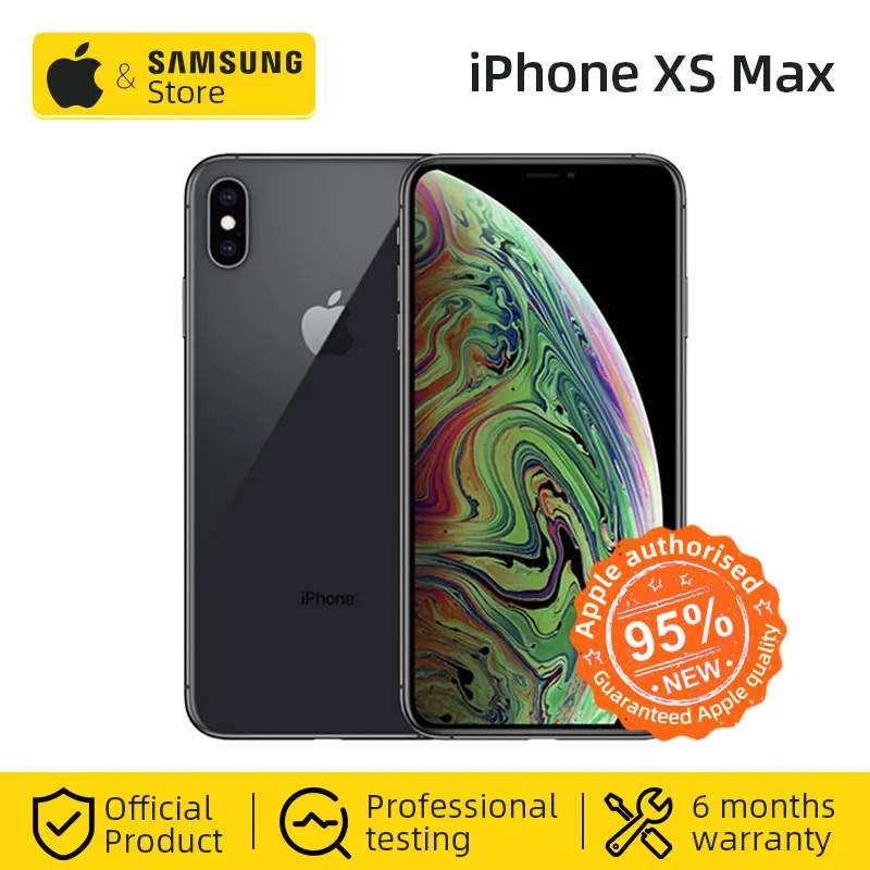  Unlocked Original Apple iPhone XS Max 6.5-inch Smartphone A12 Full Screen (Used 95% New)
