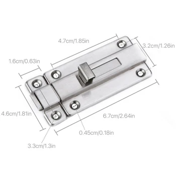

2PCS 3inch Furniture Stainless Steel Door Latch Sliding Lock Barrel Bolt Door Chain Latch For Internal Door