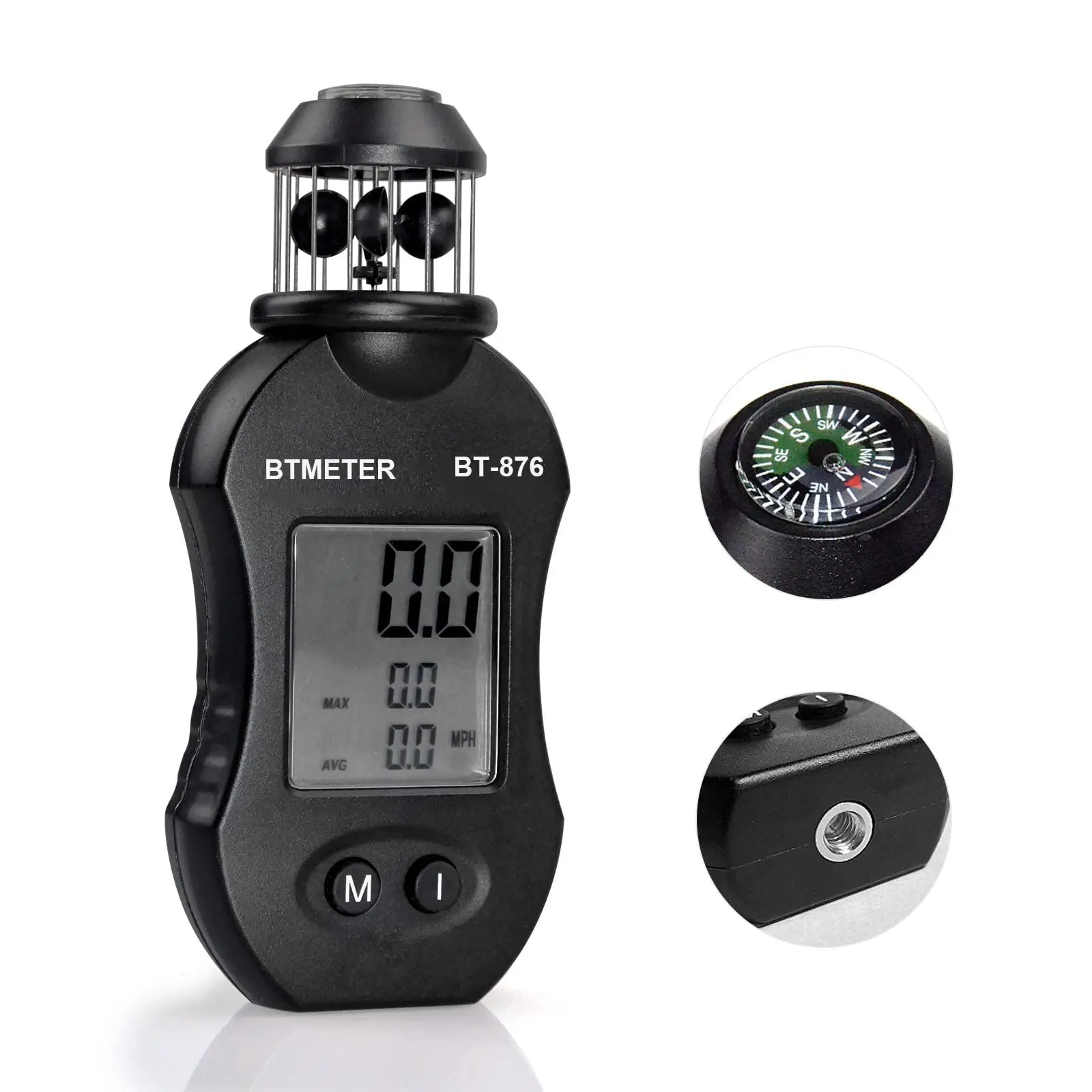 Mini Wind Cup Type Anemometer Handheld Air Flow Meter for Measuring Air Speed Volume for HVAC Vents Shooting Boat Sailing digital anemometer