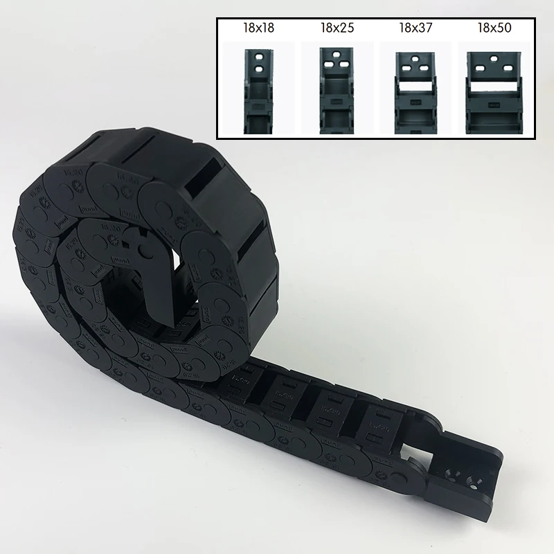 Plastic Cable Chain Cable Carrier 18x18 18x25 18x37 18x50 Plastic Chain Towline Cable Chain Drag L 1 m