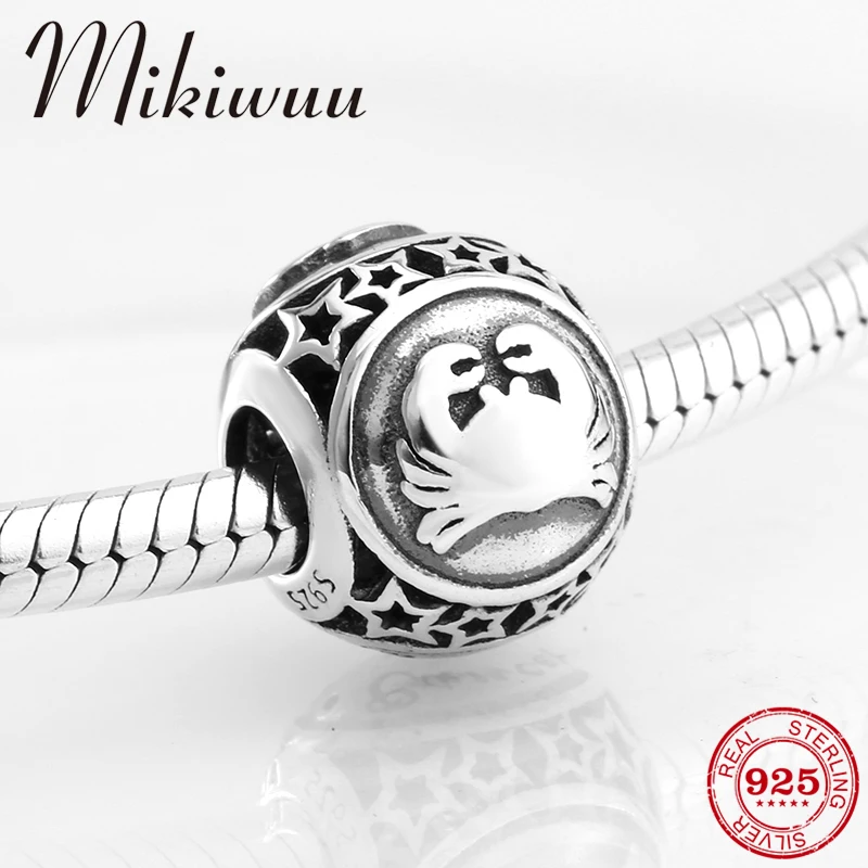 Fashion fine 925 Sterling Silver 12 Constellation Cancer bead Accessories Jewelry making Fit Original Mikiwuu Charm Bracelet | Украшения и