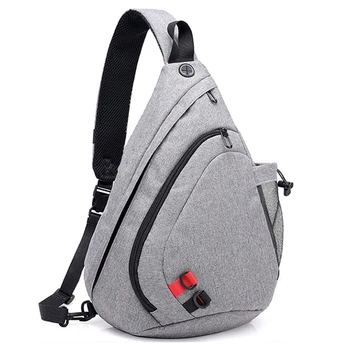 

Men Waterproof Black Camouflage Small Chest Bag Boy Rucksack Male One Shoulder Sling Back Pack Crossbody Bags Light Gray