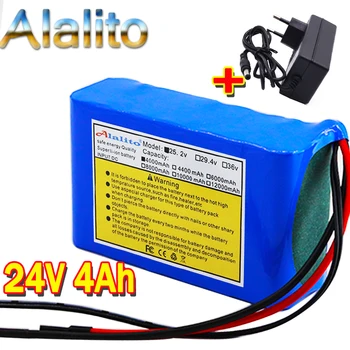 

6s2p 24V 4Ah 18650 lithium-ion battery pack 25.2v 4000mAh electric bicycle moped lithium-ion battery pack with BMS + charger