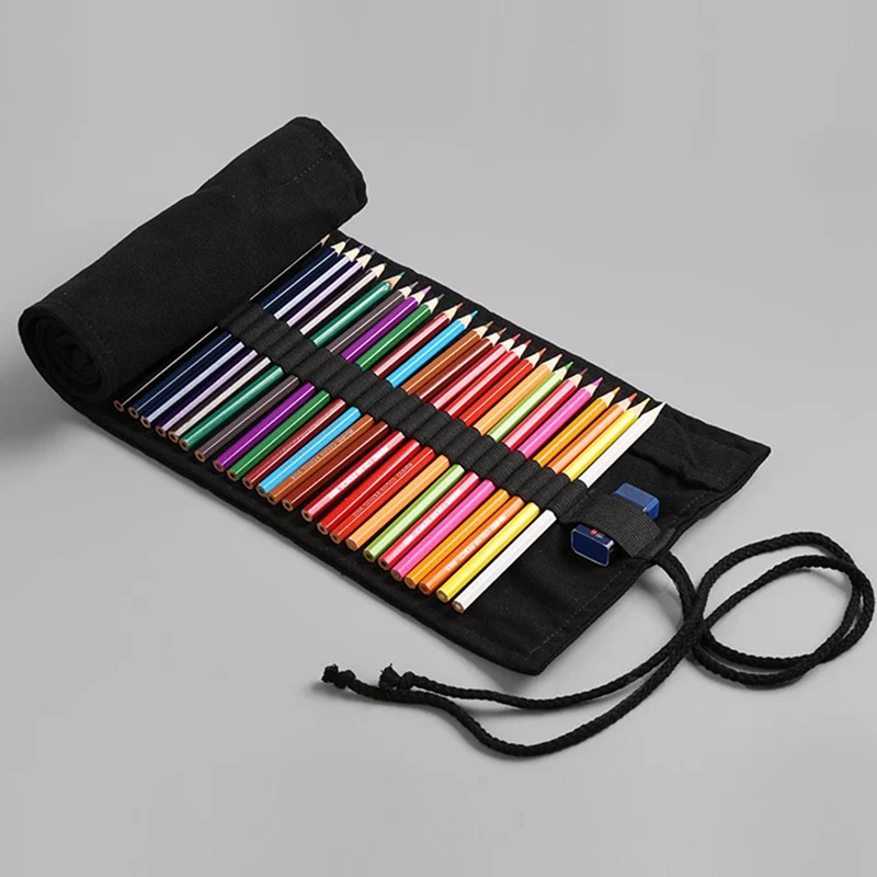 Hot Sale Creative Handmade Pencil Case Bag Canvas Black Sketch Curtain Stationery Case School Supplies