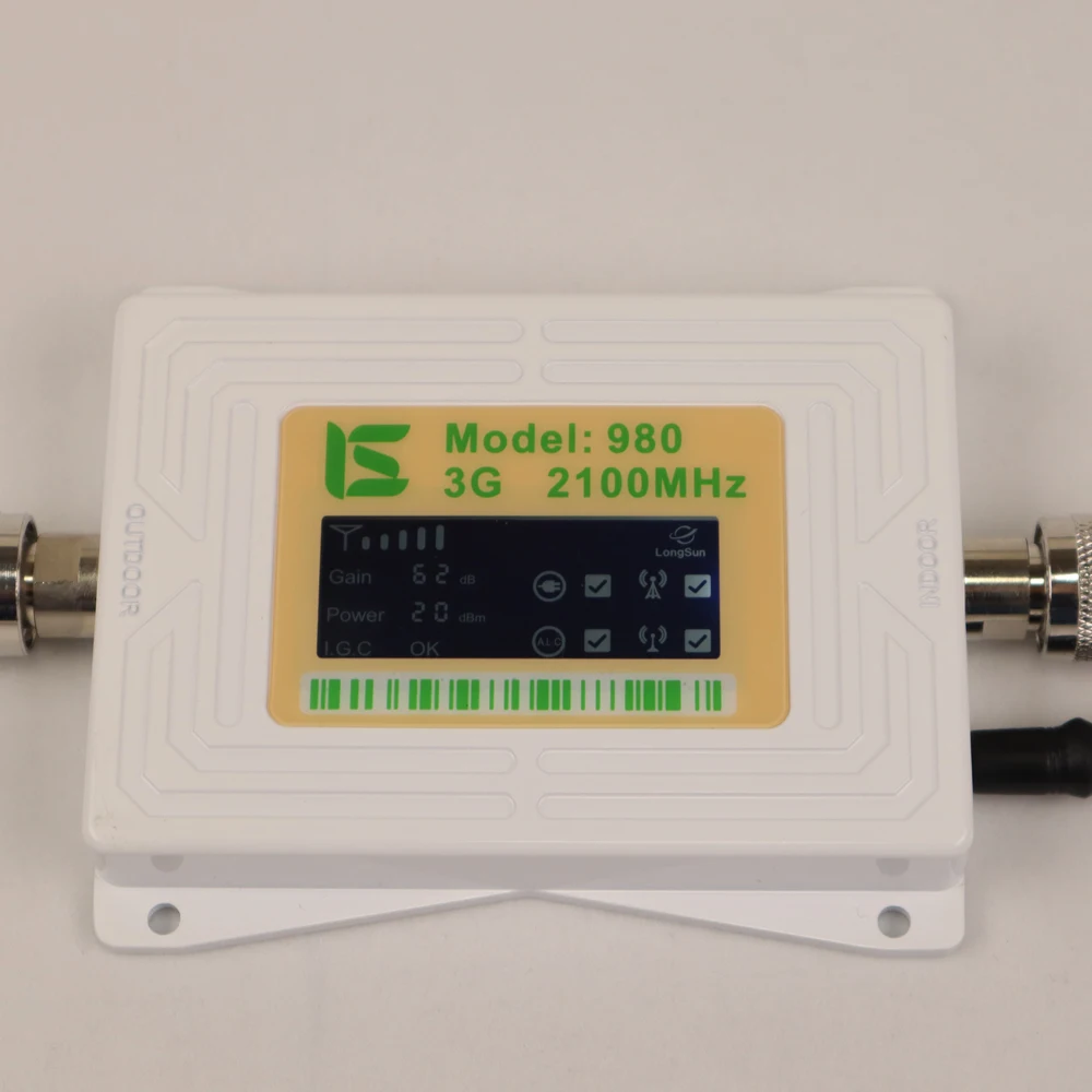 ZQTMAX 62db 3G signal booster 2100 MHz band B1 UMTS cellular amplifier mini lcd display