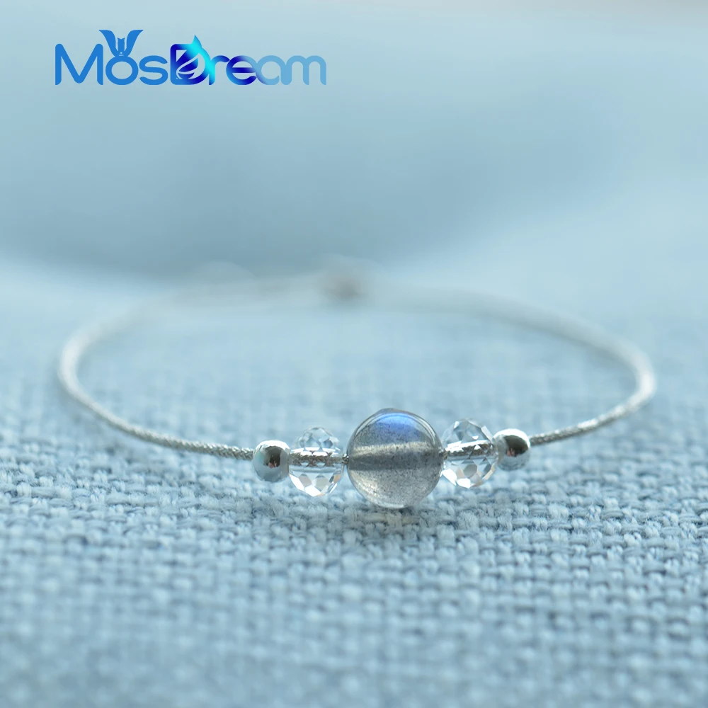 

MosDream Heart Forever Bracelet Natural Labradorite Elegant Delicate Hand Strap Bracelet for women Romatic Lucky Gift