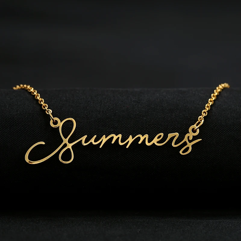 Украшения с надписями на заказ, подвеска для подписи Collier Femme, вертикальное индивидуальное вертикальное имя, ожерелье для женщин, подарок