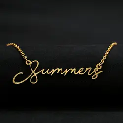 Украшения с надписями на заказ, подвеска для подписи Collier Femme, вертикальное индивидуальное вертикальное имя, ожерелье для женщин, подарок