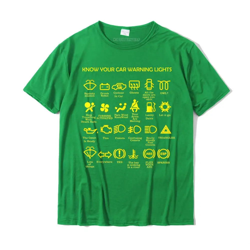 On Sale Men Tshirts Round Collar Short Sleeve 100% Cotton Customized T Shirt Printed T-shirts Wholesale Car warning lights Very Funny Joke Unique Driver Gift T-Shirt__MZ22874 green