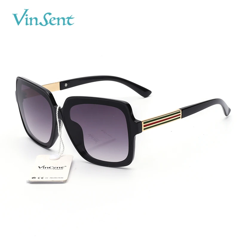 

VinSent Sunglasses Women New Brand Fashion Square AC Lens Gradient Retro Summer Style Ladies Shade Mirror Sun Glasses