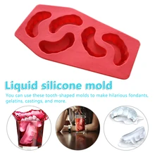 Зубная литейная форма кубик льда лотки резиновые ледяные лотки форма Креативный дизайн DIY Зубы вампира инструмент для льда мягкая Декоративная Ваза Форма