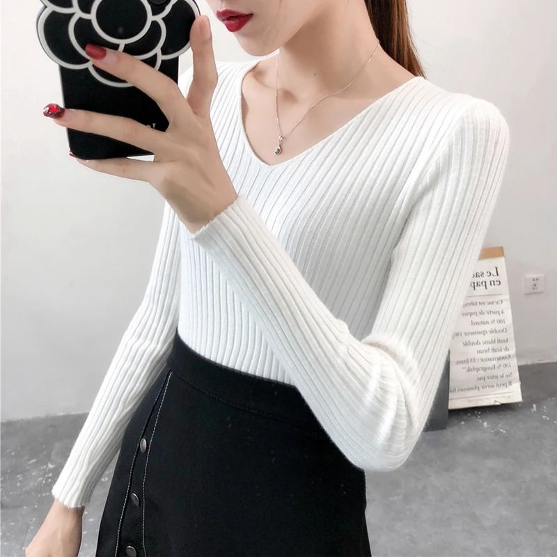 Sweater V-Neck Women Fashion Autumn Cashmere Wool Knit Sweater V-Neck Solid Slim Sexy Pullovers Coat Female Blouse Knit Sweater Sweater V-Neck Women Fashion Autumn Cashmere Wool Knit Sweater V-Neck Solid Slim Sexy Pullovers Coat Female Blouse Knit Sweater