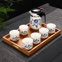 Керамика Летающая чашка чайный набор кунг-фу термостойкая изоляционная чашка бытовой фильтр воды чайник с внутренним вкладышем для офиса Чай горшок 5/7/9 шт набор