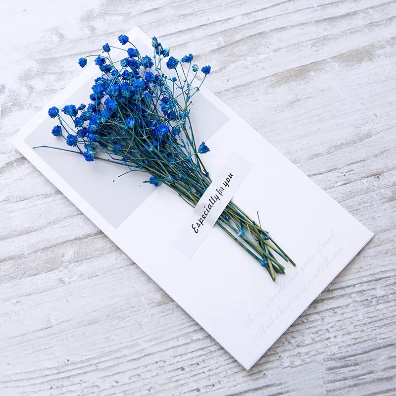1 Набор настоящие сушеные цветы поздравительная открытка сделай сам Ретро бумага ручные сушеные цветы поздравительные открытки креативные цветы Милые конверты - Цвет: G
