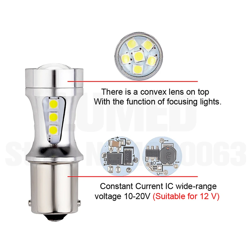 50x BA15S 1156 P21W 7440 светодиодный 18 SMD 3030 автомобиль светодиодный Авто дневные ходовые огни, указатель поворота светильник тумана светильник s 6000K белый янтарь