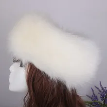 Зимняя повязка на голову для мужчин и женщин, шапки из лисьего меха, русская Меховая повязка на голову, пушистые береты-бомберы, шапки, наушники, эластичная шапка-тюрбан, Лыжная шапка