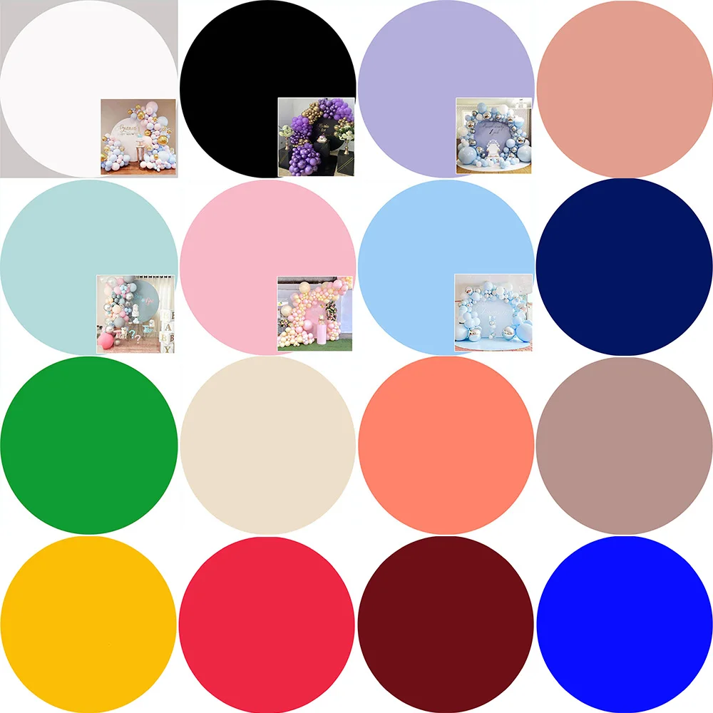Pure Color Circle Background Decorations Round Cover Birthday Party Backdrop Baby Shower Cake Smash Photography Wedding Photo |