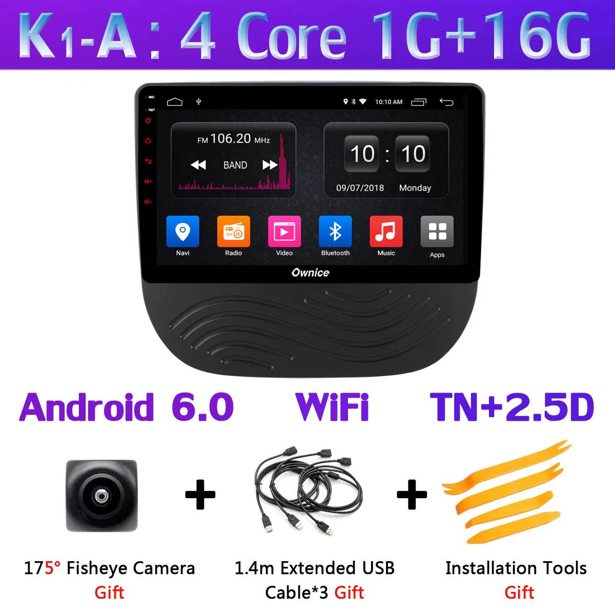 1din 360 ° 4×Camera Android 9,0 8 Core, 4 Гб+ 64G DSP CarPlay автомобильный мультимидийный Навигатор Радио плеер для Chevrolet Malibu - Цвет: K1-A