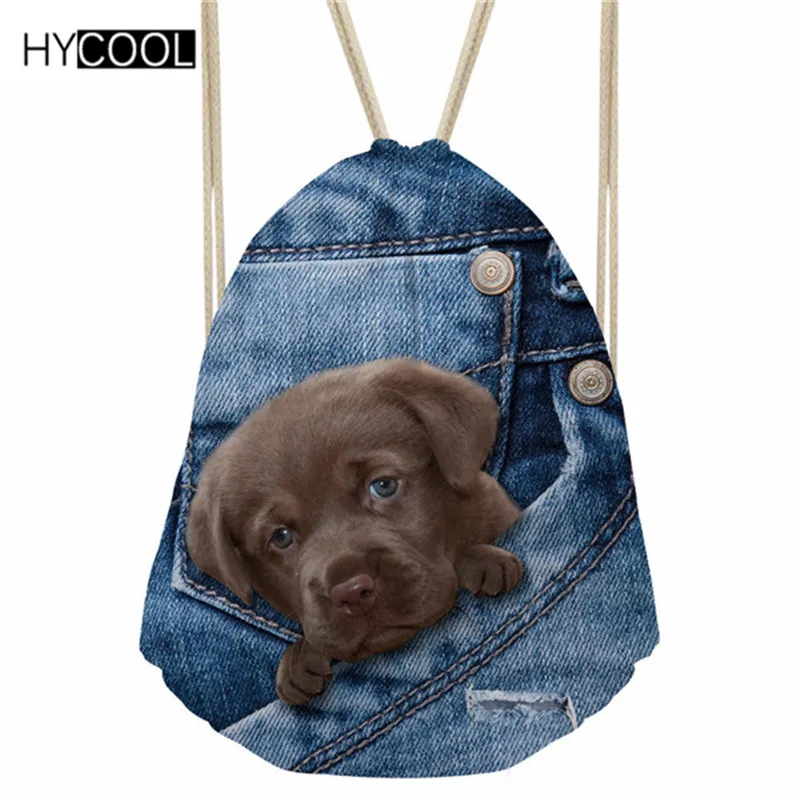 HYCOOL спортивная сумка, сумка для спортзала, синий джинсовый милый рюкзак с принтом кота для детей, мальчиков и девочек, женские сумки для фитнеса - Цвет: CC1674Z3