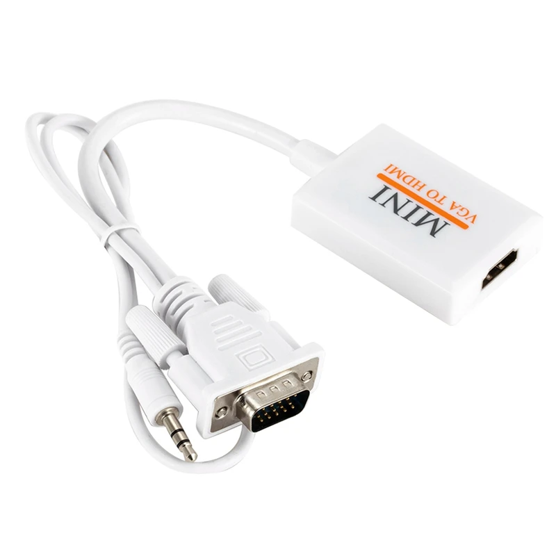 Mini Vga a Hdmi 1080P Hd Tv Hdtv Av Pc Video Audio Cavo Adattatore Del Convertitore