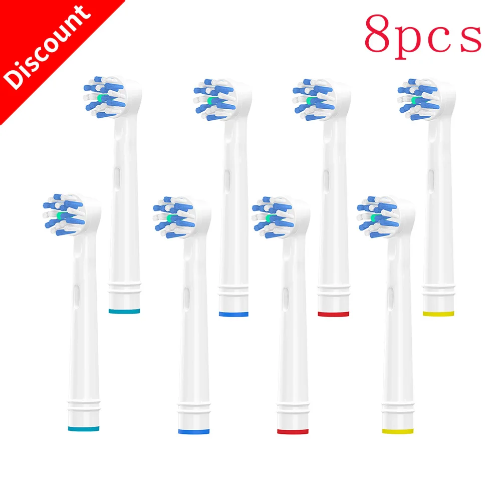 

4/8 PCS Replacement Toothbrush Heads For Braun Oral B Electric Toothbrush Soft Bristle,Vitality Dual Clean Cross Action EB50-P
