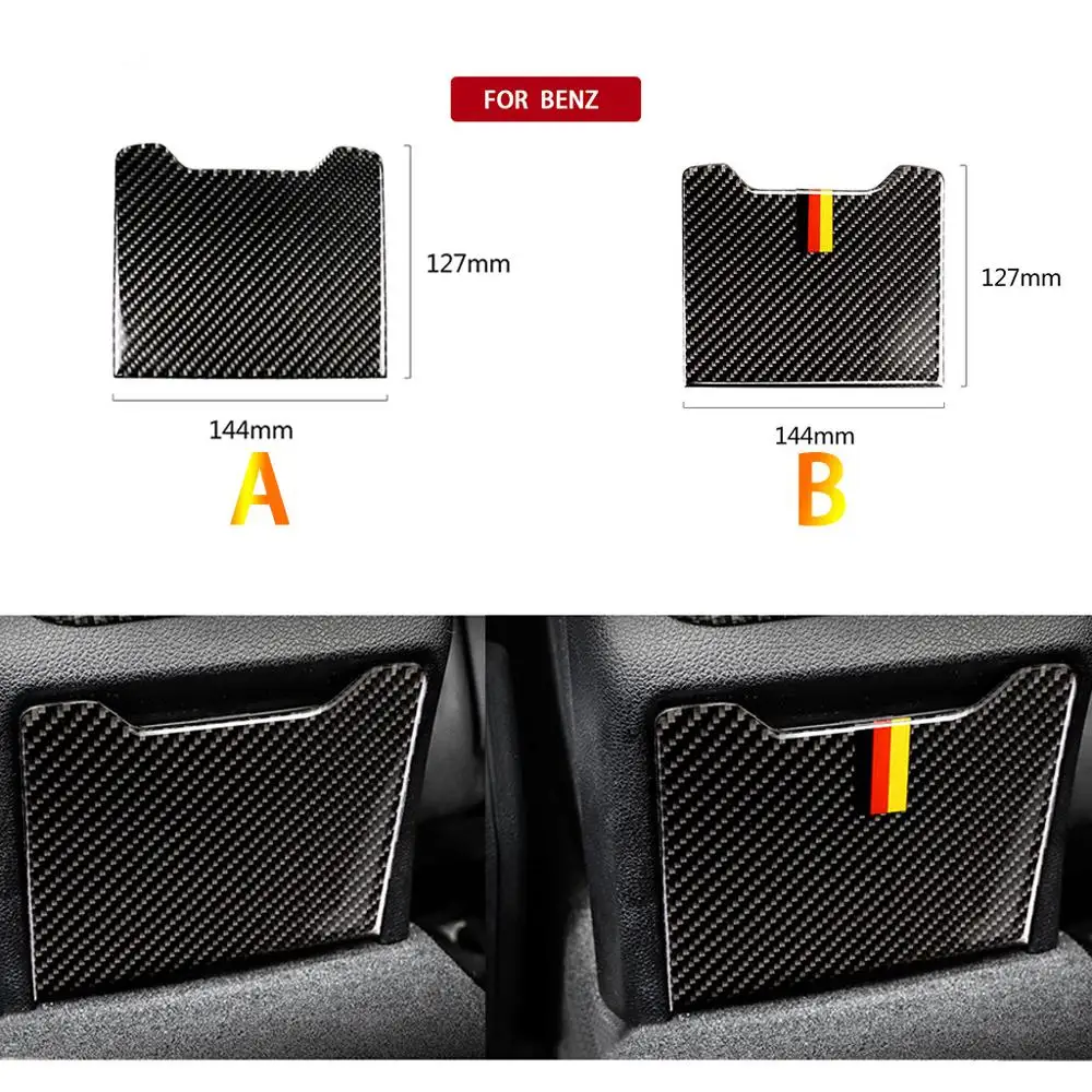 

Carbon Fiber Rear Armrest Storage Box Cover Panel For Car Sticker For Mercedes C-Class W205 C180 C200 GLC Interior Accessories
