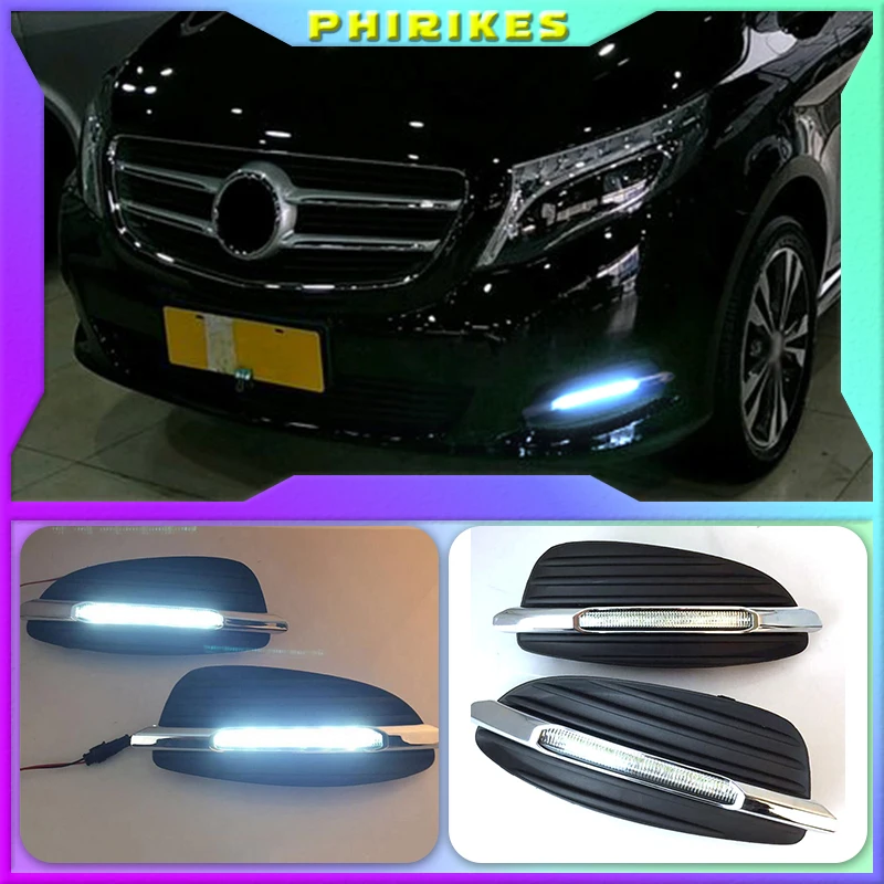 

2PCS LED Daytime Running Light For Mercedes Benz V-Class Vito V250 V260 2016 2017 2018 Car Accessories 12V DRL Fog Lamp